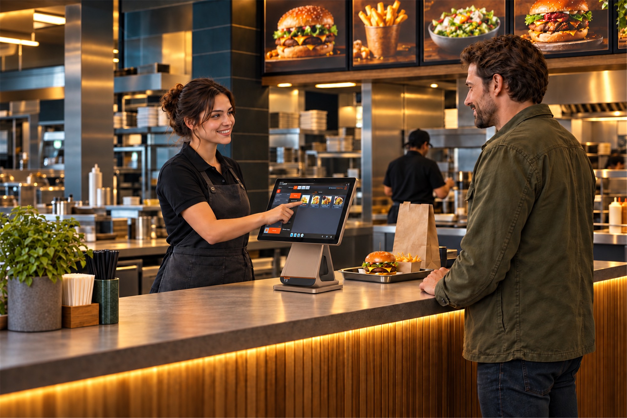 postron pos station with customer display